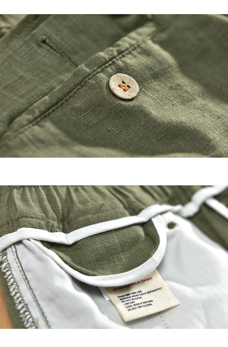 Men's Casual Multi-Pocket Linen Shorts 7