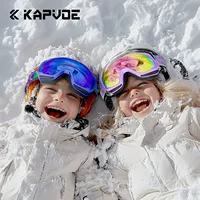 Kapvoe Детские и юношеские лыжные очки одиночные двойные защитные очки с двойными пластинами