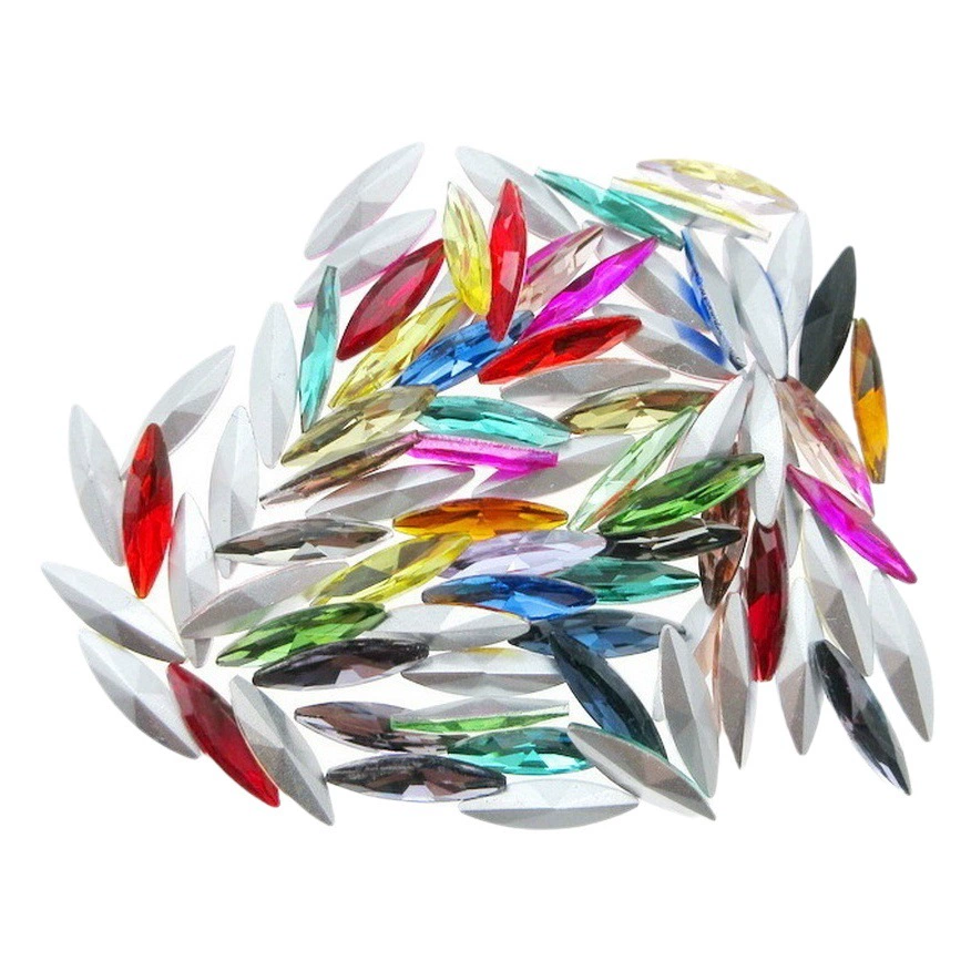 Кристаллы из цветного стекла в форме овала с заостренным дном, тонкие, для рукоделия, украшения для волос, декора одежды, стразы, блестящие стразы