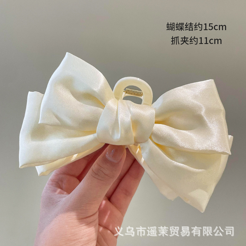 轻奢气质黑色蝴蝶结泡泡抓夹女2025高级感后脑勺发夹鲨鱼夹子头饰|undefined