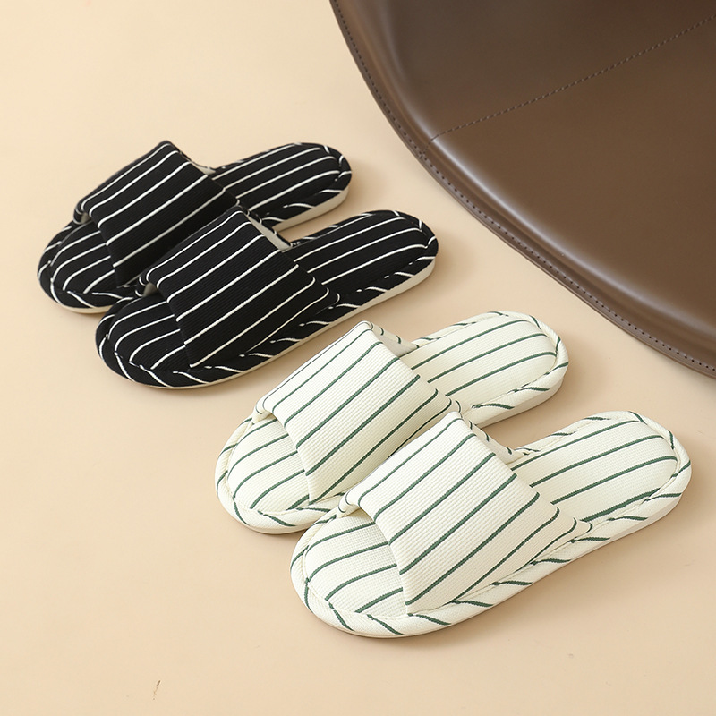Roca's New Linen Slippers for Women in Summer and Autumn Seasons Indoor Home Household Silent Couple Anti-Slip Cotton and Linen Stripesd Shoes Roca's New Linen Slippers for Women in Summer and Autumn Seasons Indoor Home Household Silent Couple Anti-Slip Cotton and Linen Stripesd Shoes