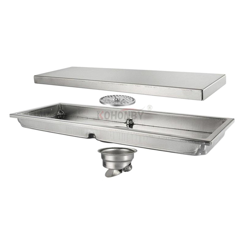 Suministro directo de fábrica fila de piso de acero inoxidable 304 baño lado Flip desodorante a prueba de insectos oculto Desagüe de piso