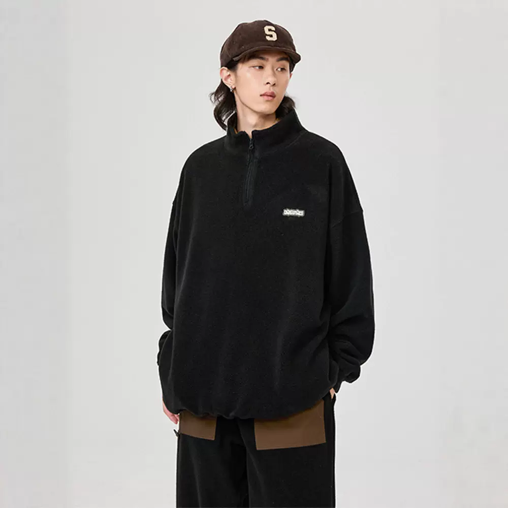 黑舰队潮牌情侣外套冬季休闲百搭立领卫衣上衣日系复古百搭简约