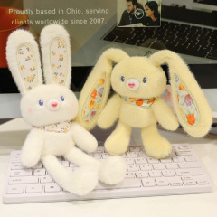 Douyin 新しいプルウサギ耳ぬいぐるみキーホルダードーパミンウサギ人形ペンダント耳ウサギペンダント