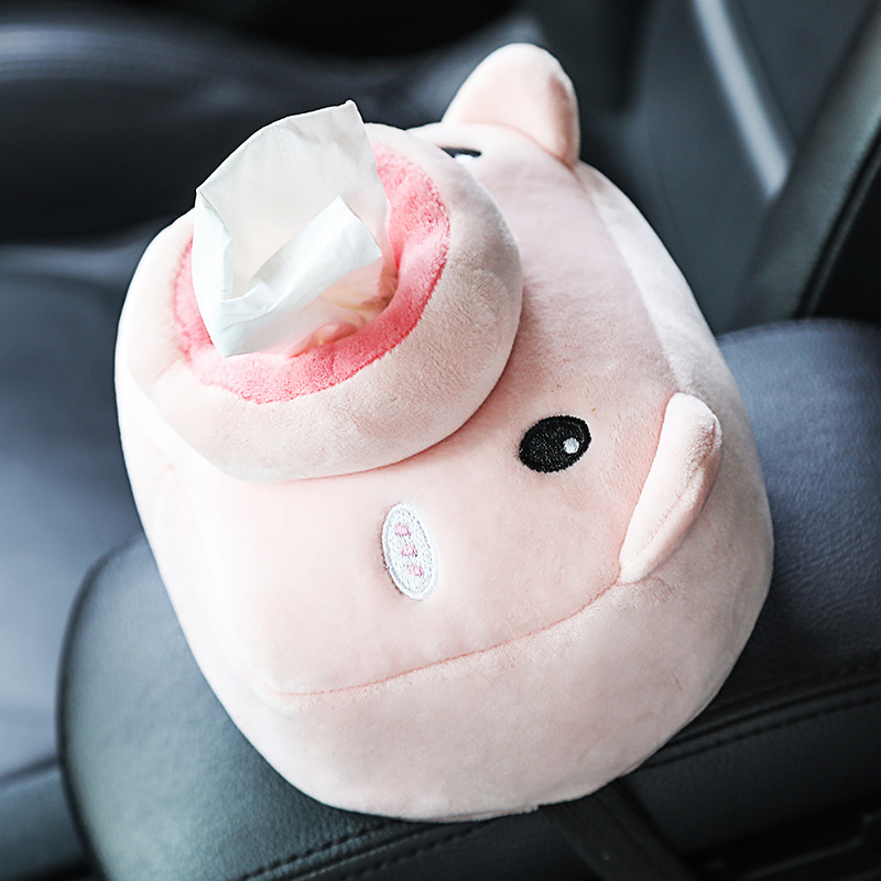 Cartoon Car Tissue Box Multifunctional Car Tissue Box Car Seat Back Sun Visor Armrest Box Tissue Box Cover