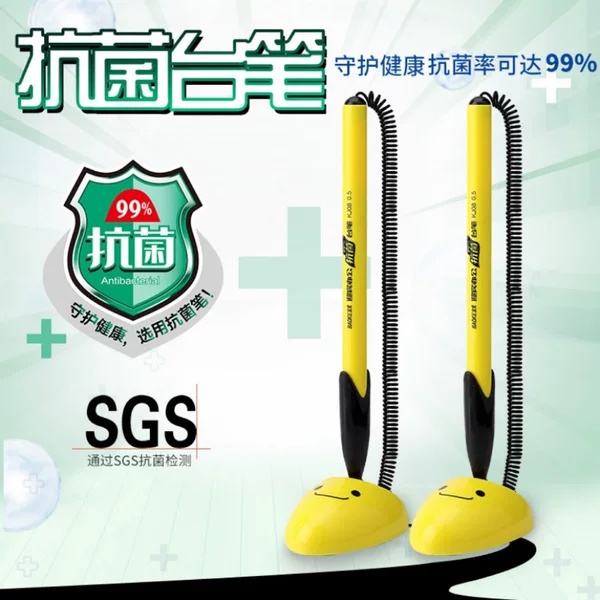 Baoke table pen black 0.5mm counter smile water-based signature pen with rope antibacterial table pen kj08 antibacterial pen