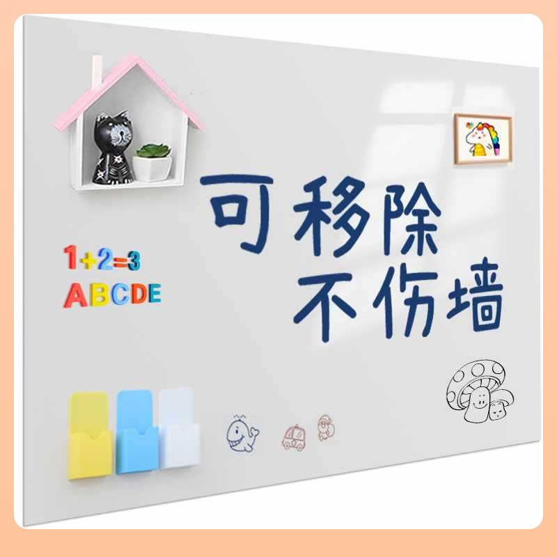 Magnetic erasable plastic drawing board on wall