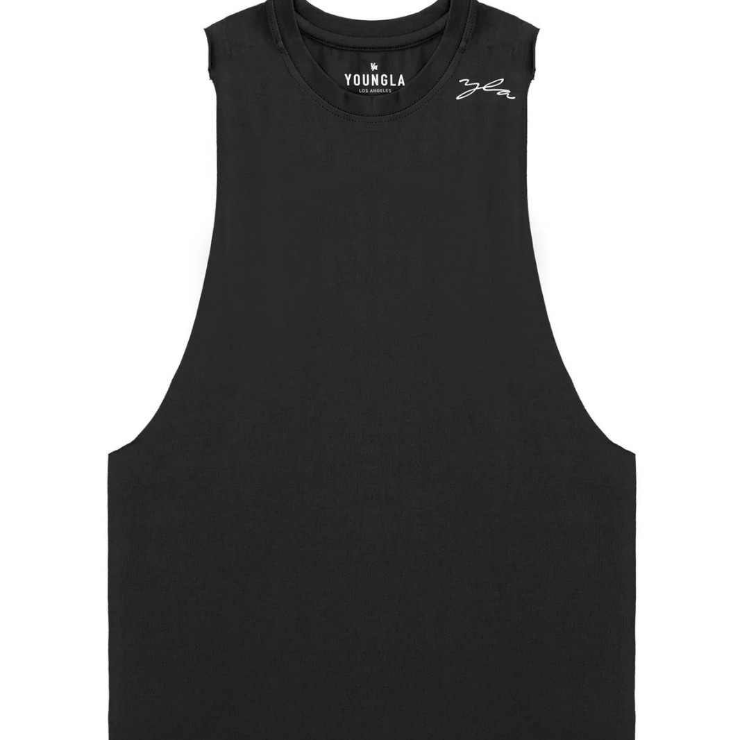 Youngla Men's New Printed Round Neck Sleeveless Sports Vest American Casual Slim Fit Muscle-Enhancing Top