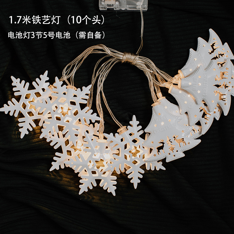 Luz de árbol de Navidad de hierro forjado con batería de 1,7 m