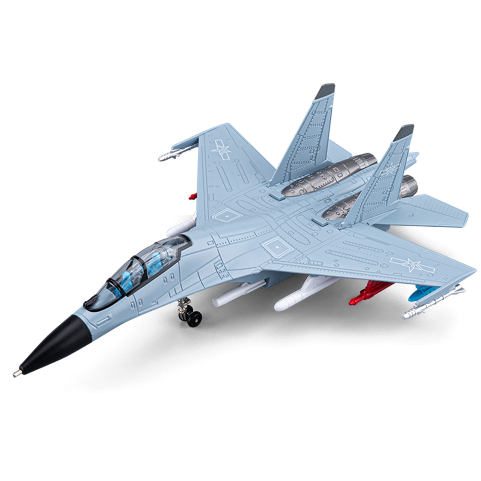1/81 Modelo de avión de combate J-16 genuino, avión militar, luz y sonido, aleación, modelo de avión, adornos de juguete para niños