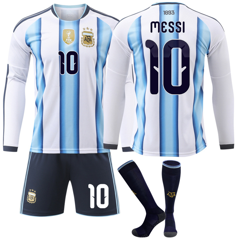 2025-26 Home Number 10 Messi Football Jersey National Team World Cup Argentina Long-Sleeved Suit Uniform