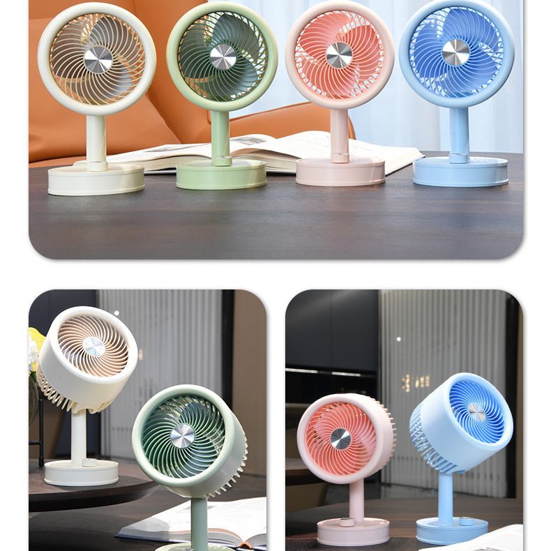 跨境新款桌面台式迷你充電小風扇USB時尚學生宿舍靜音循環電風扇