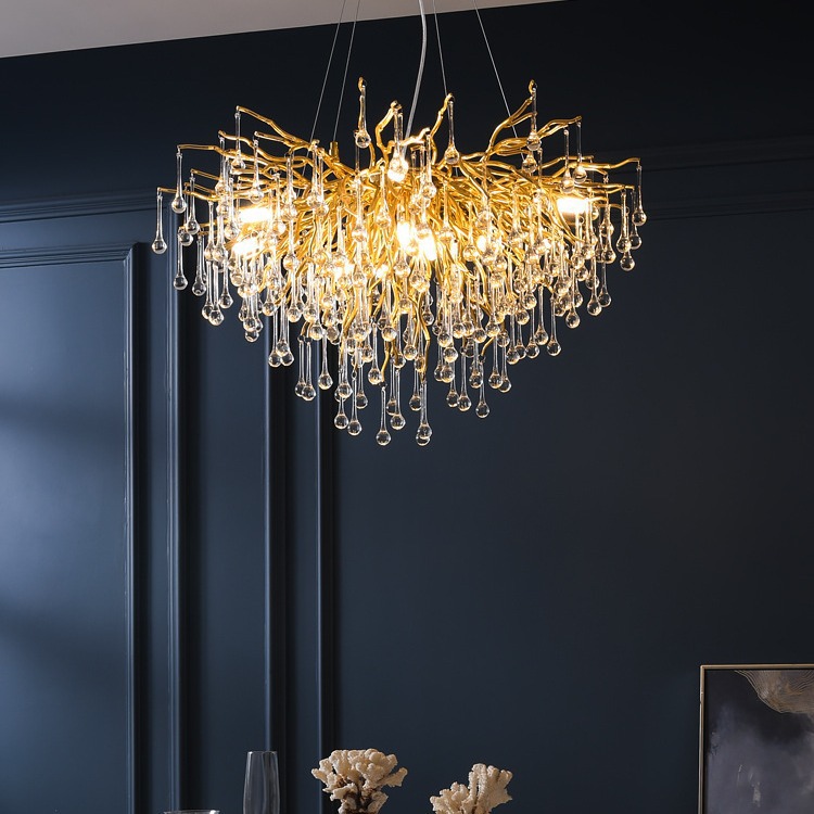Lámparas de lámpara de decoración de la sala de estar luces modernas y creativas luces posmodernas hotel de lujo restaurante de cristal atmósfera decoración de luces de villa