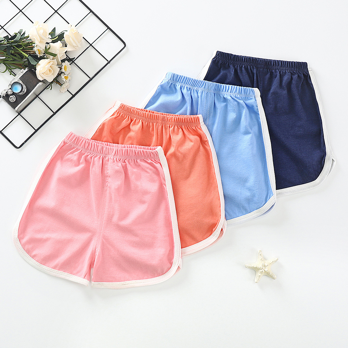 summer new pattern children pure cotton shorts baby trousers Boy pants Cotton girl Leggings Children Open file