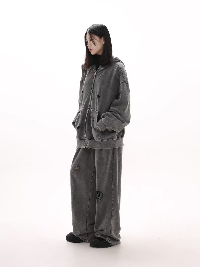 Sweatshirt com capuz homem vintage estilo lavado oversize_voghion.com