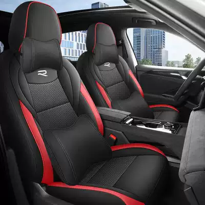 Modelə uyğun (Original) oturacaq örtükləri — Volkswagen Sagitar L seat covers - black-and-red-deluxe-edition-note-the-model-year-front-row-fully-covered-rear-row-partially-covered