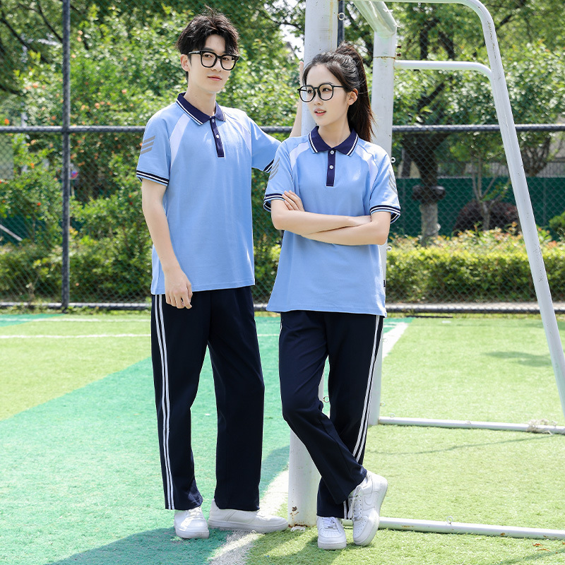 小学初中高中学生班服夏季短袖校服运动三件套学院风棒球服情侣装|undefined