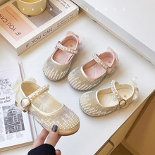 童鞋女童公主鞋2025秋冬新款洋气软底皮鞋小女孩儿童演出鞋水晶鞋