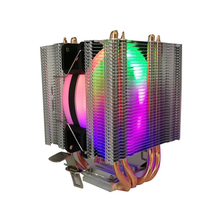 Радиатор CPU с 4 тепловыми трубками, двойная башня, двойной вентилятор, чистая медь, 9 см RGB вентилятор, поддержка платформы AMD