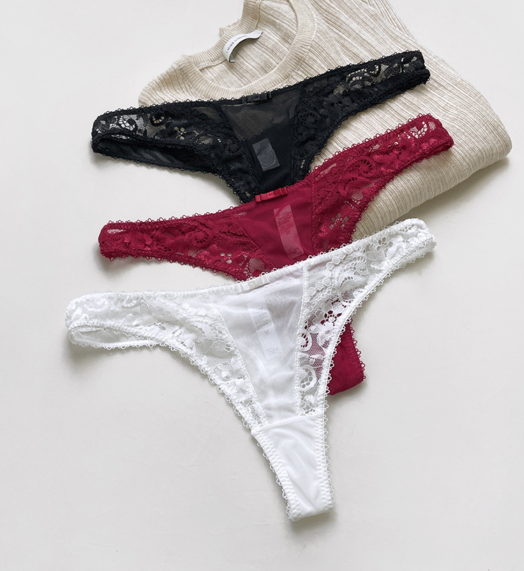 42g Weight Low Waist Panties Waist Thong Panties Style Panties Lingerie Type Nylon, Spandex Fabric Type 3 PCS/Package Quantity Solid Color Pattern All Seasons Season Women's Gender Lady, Simple Style, Streetwear Style Solid Color Low Waist Thong Panties 无