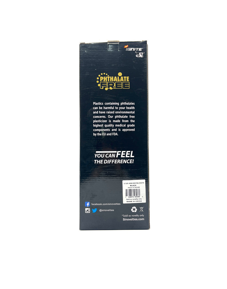 Caterpillar Textured PVC Dildo, Black Realistic Masturbation Stick for Adults — detail image 3