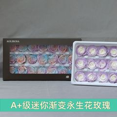 A+ グラデーションプリザーブドフラワー ローズ 2-3cm 21本/箱 ドライフラワー プリザーブドフラワー 雲南メーカー卸売