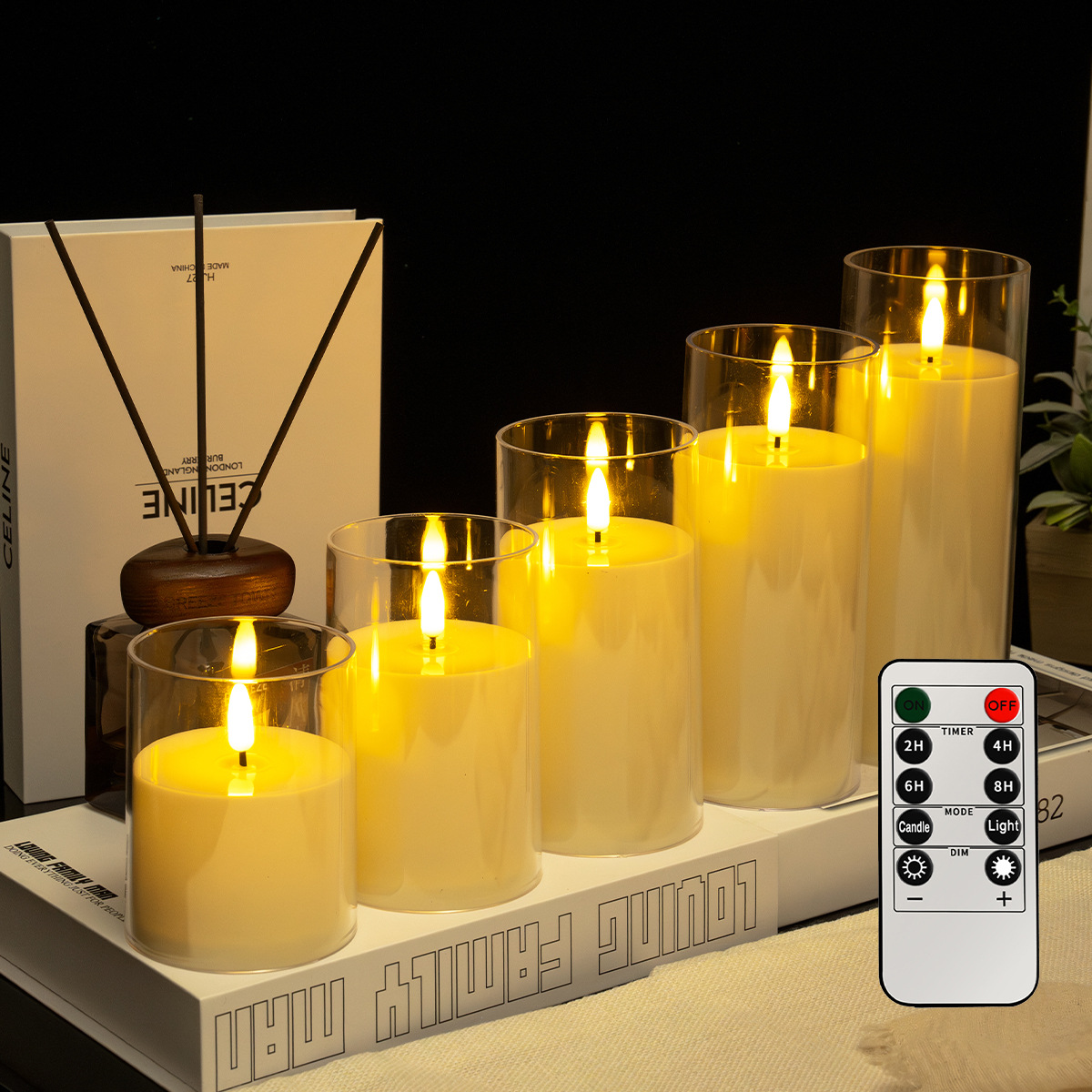 LED velas electrónicas concierto de velas decoración guión matar la luz de la atmósfera luz de la noche de Navidad vela de control remoto