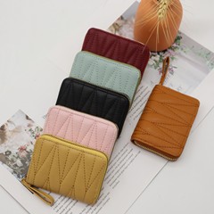 LENGRUI Fashion New Women's Short Length Multi-Card Slot Embroidered Macaron Candy Zero Wallet Simple Accordion Card