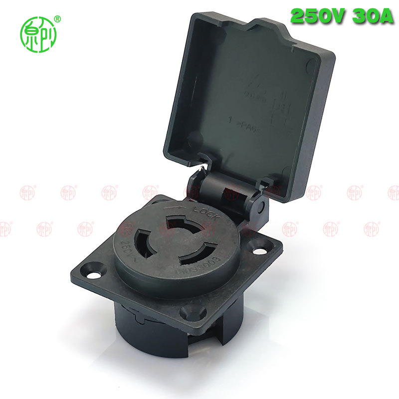 美规美国工业防水翻盖插座美标250V 30A工业防水插座
