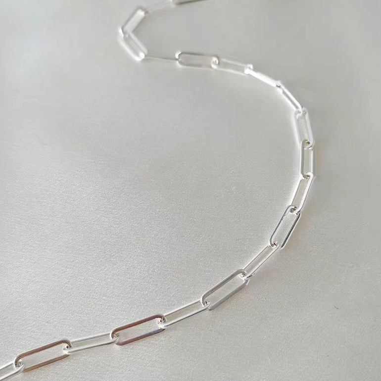 S925 Sterling Silver Cuban Interlocking Necklace For Women Elegant_voghion.com