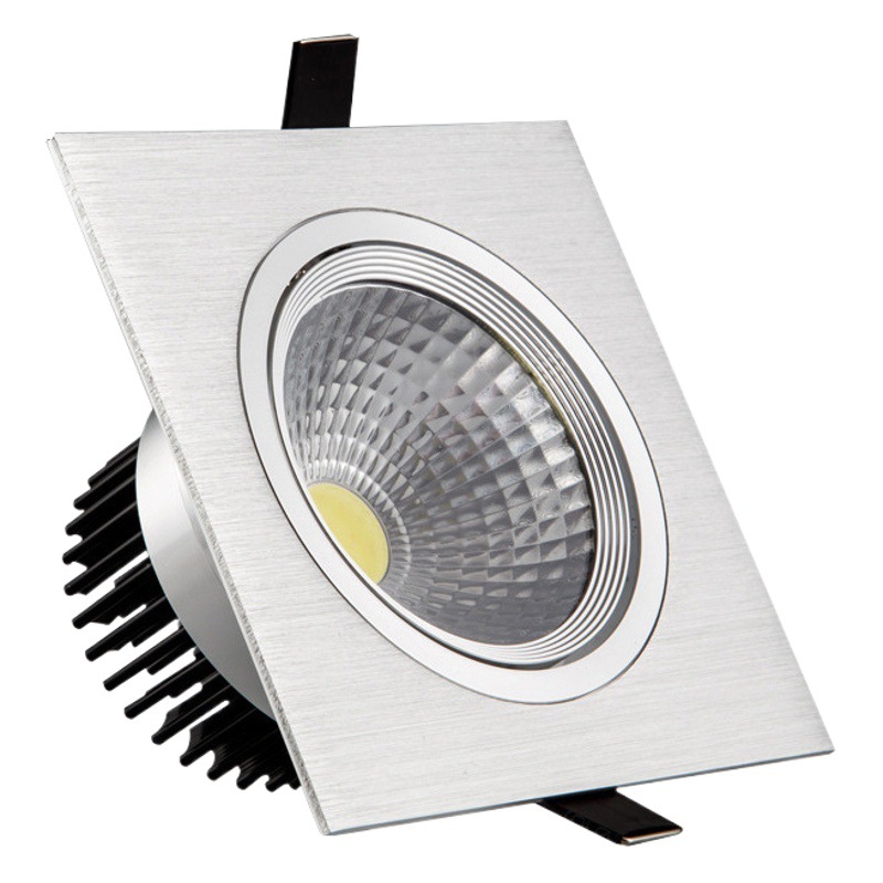 COB cuadrado LED Spotlight incrustado lámpara de techo de la parrilla cuadrada mazorca downlight lámpara de techo lámpara de cubo oculto