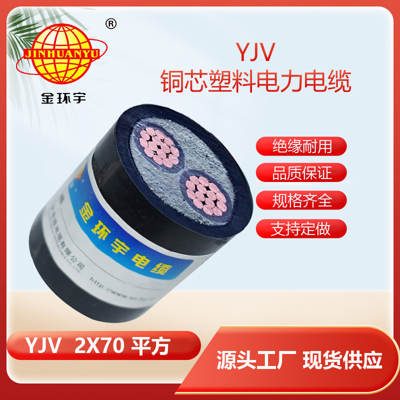 金环宇电缆 YJV 2*70电缆批发 交联聚乙烯电缆