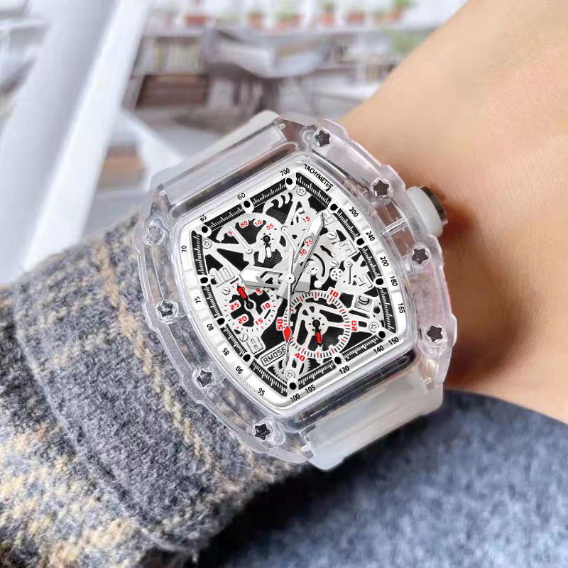 ZIDO Brand Casual Fashion Sports Automatic Quartz Hollow Luminous Waterproof Barrel 1702 Men's Watch