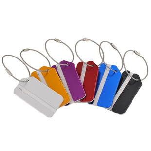 Aluminum alloy chamfered luggage tag aircraft luggage tag travel boarding pass luggage check card laser logo printing