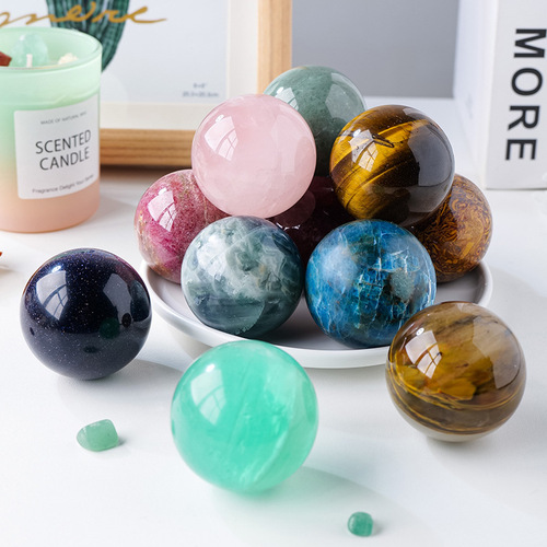 5cm natural crystal ball ornaments crystal agate raw stone polished seven-star array home desktop decoration crafts