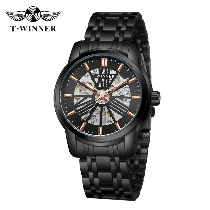 2026 Mechanical Steel Band, Business Men's Round Dial Mechanical Watch With Luminous Hands 8215_voghion.com