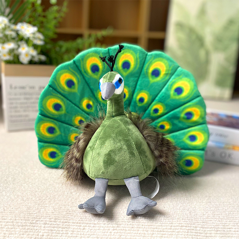 Simulación creativa de pavo real juguetes de peluche muñecas recuerdos zoológicos muñecas de tela muñecas regalos para niños al por mayor