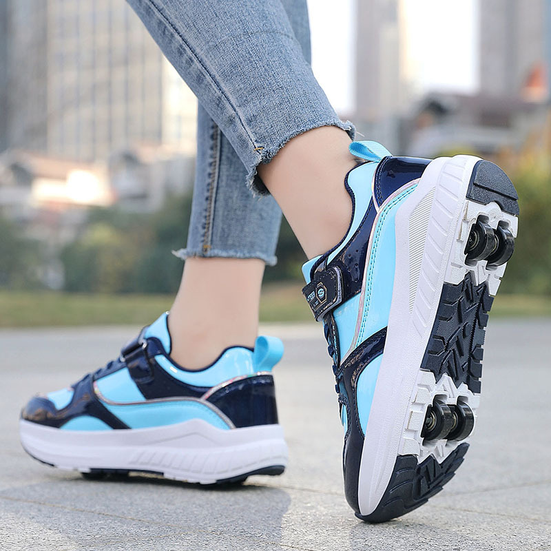 Children's Heelys Shoes Four-Wheel Deformation Student Roller Skates Boys' Wheel Shoes Girls' Double-Row Invisible Skates Wholesale