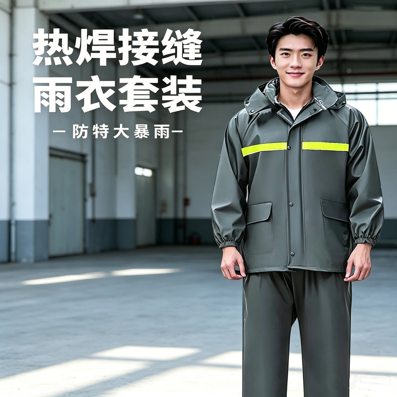 Raincoat and separate rain pants set wholesale, labor protection, rainproof, outdoor, motorcycle, delivery, cycling, reflective, thickened version Raincoat and separate rain pants set wholesale, labor protection, rainproof, outdoor, motorcycle, delivery, cycling, reflective, thickened version