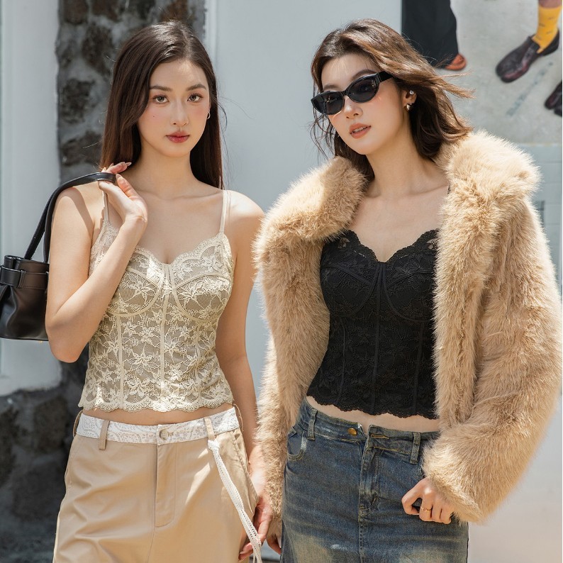 艾迪莎6100秋季深V蕾丝背心内搭一体式聚拢外穿防下垂吊带内衣女|undefined
