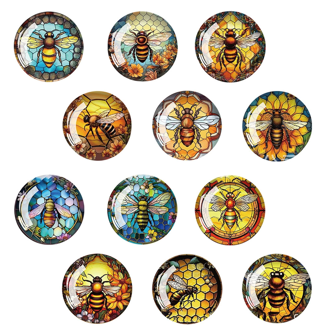 Трансграничный творческий пчелиный улей узор времени драгоценный камень стеклянный патч мягкий магнитный холодильник наклейки 12 новых наборов