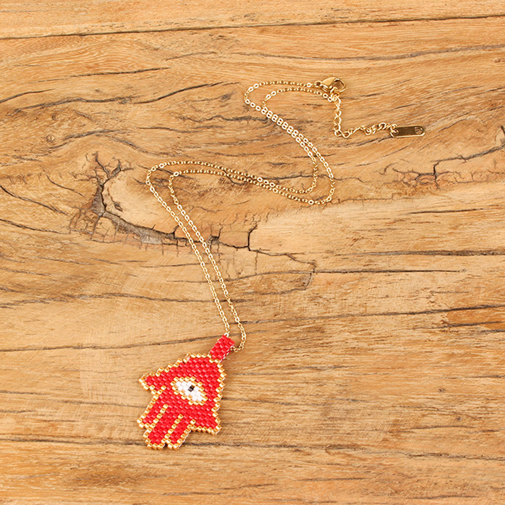 fashion palm eyes woven necklace