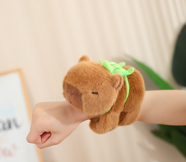 Lindo mascota capabala capybara Snap anillo pulsera de peluche juguete muñeca regalo grab máquina bebé