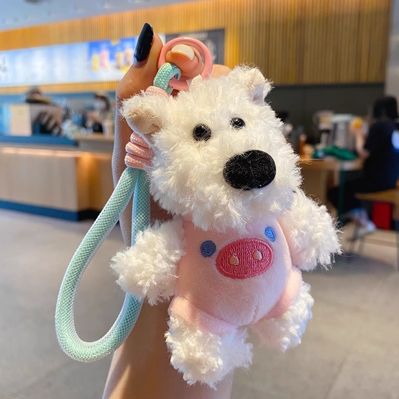 Pequeño colgante de peluche West Highlands bolsas de perros muñecas muñecas adorables regalo de estudiantes muñecas máquina de peluche lotes