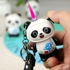 Panda figure lighter with pink flame gas lighter cartoon figure INS keychain for boyfriend