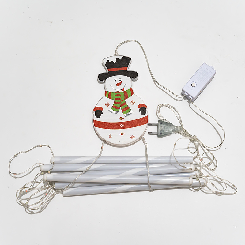 Nueva decoración de Navidad Papá Noel escalada escalera cadena árbol de Navidad decoración de pared luz ambiente nieve escalera luz