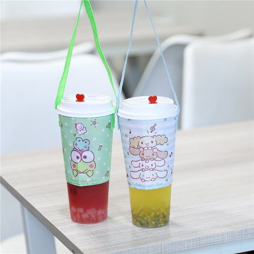 Cartoon environmentally friendly milk tea bag Japanese Melody cinnamon dog milk tea cup set beverage handbag coffee bag