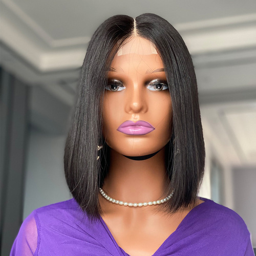 2X6DoubleDrawn Chinese Bone Straight Hair Front Lace Wig Xuchang Real Hair