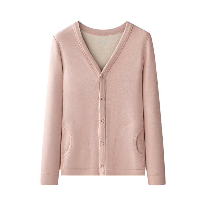 Nueva rebeca de lana de seda para mujer transfronteriza de otoño e invierno, camisa de abrigo, espesar de terciopelo, puede salir chaleco de manga larga en stock