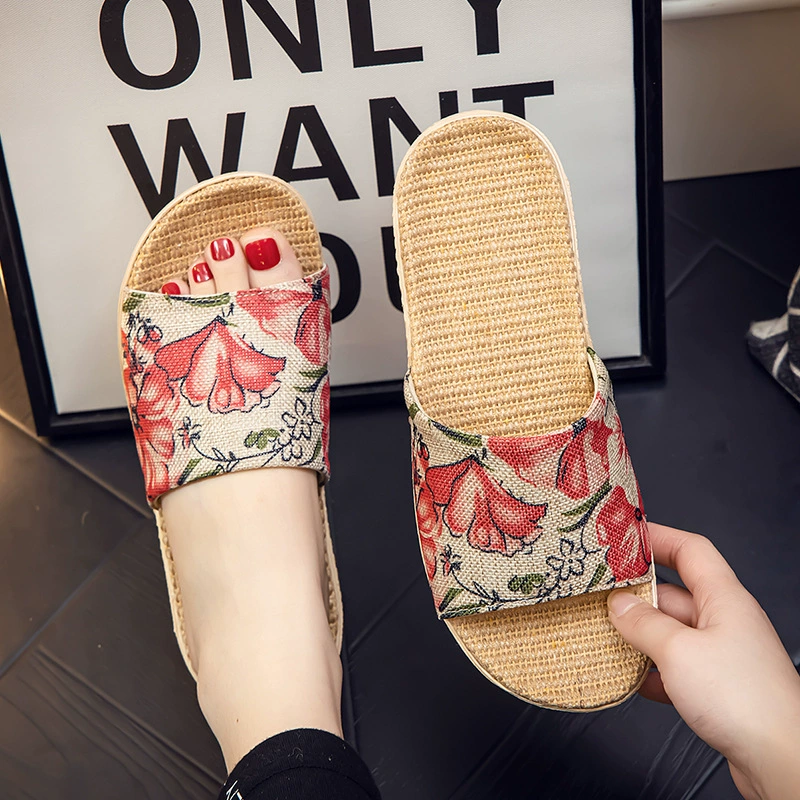 Летние льняные тапочки для мужчин и женщин